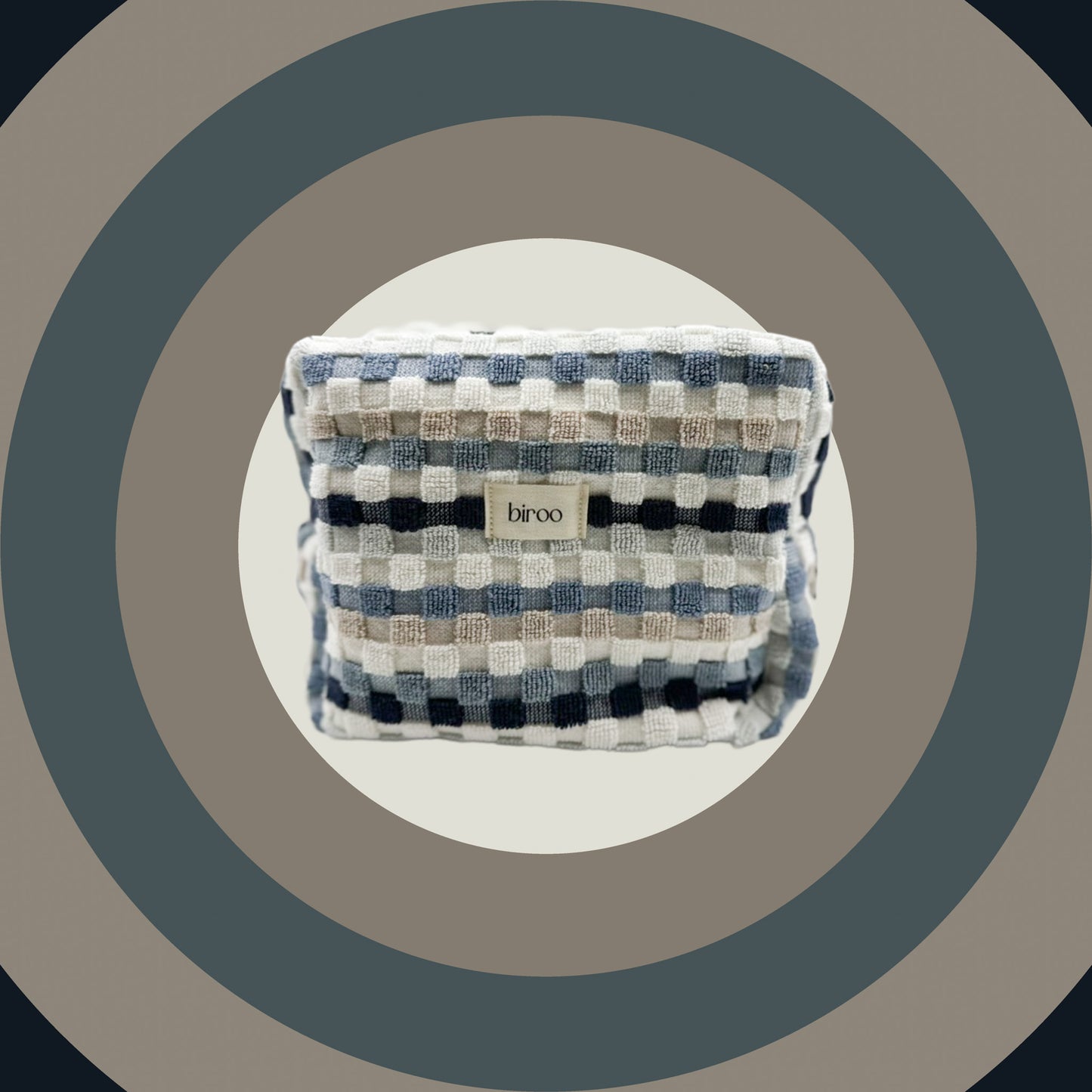 Retro Terry-Cloth Colour Pop Toiletry Pouch - Blue