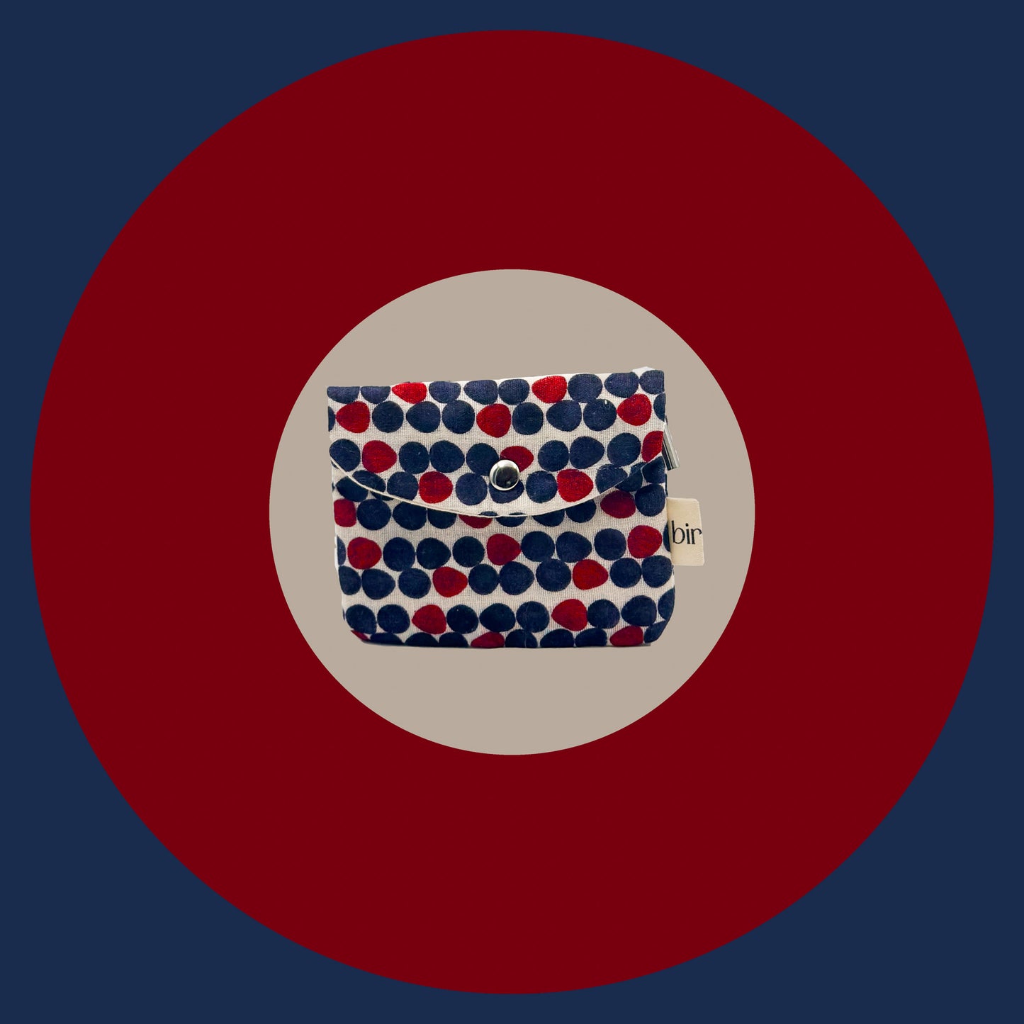 Red Navy Polka Dots Jewellery Pouch