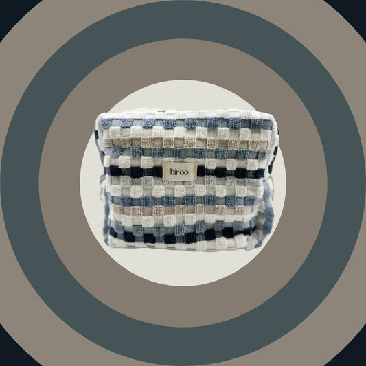Retro Terry-Cloth Colour Pop Toiletry Pouch - Blue