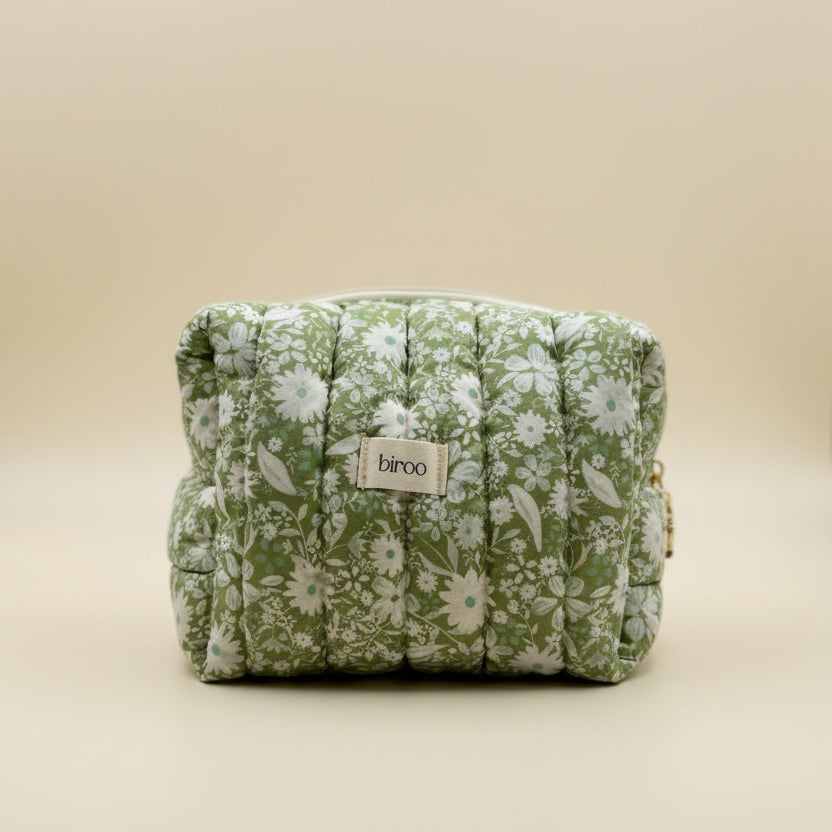 Quilted Floral Toiletry Pouch